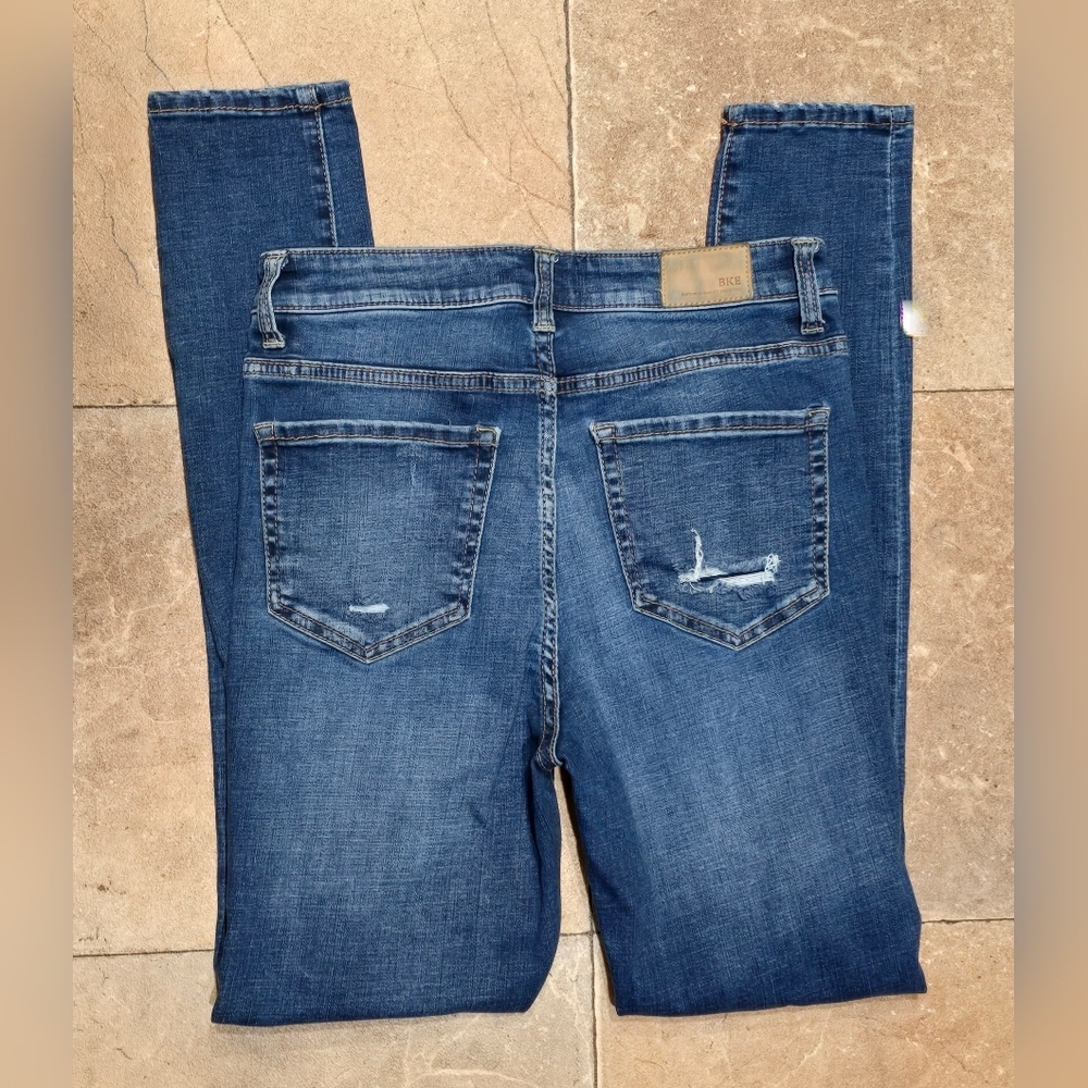 BKE Parker Distressed High Rise Skinny Blue Jeans Size 26 - Picture 5 of 12